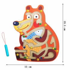 Dřevěné magnetické bludiště medvídek Montessori