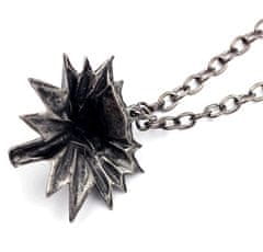 Camerazar Pánský sběratelský náhrdelník Zaklínač, černý, kovové slitiny, 5x4 cm