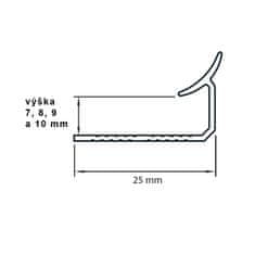 Cezar Profil k obkladům – VNITŘNÍ ROH – 7 / 8 / 9 / 10 mm – 2500 mm – béžová světlá – CEZAR 7