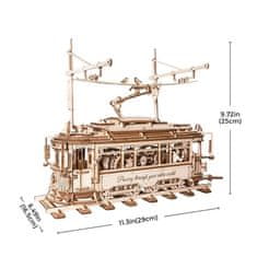 Robotime 3D dřevěné mechanické puzzle Tramvaj