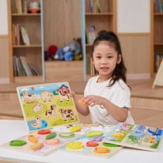 LEBULA VIGA Montessori dřevěné puzzle 2v1 Figurky Zelenina