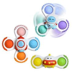 WOOPIE WOOPIE BABY Spinner Sensory Toy Rocket Space Ufo 3 ks.