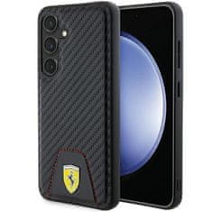 Ferrari Originální pevné pouzdro Carbon Stitched Bottom FEHCS24SN3PUK pro Samsung Galaxy S24 Black