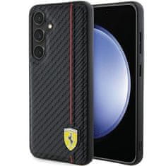 Ferrari Originální pevné pouzdro Carbon Printed Line FEHCS24MN3DUR pro Samsung Galaxy S24 Plus Black