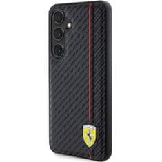 Ferrari Originální pevné pouzdro Carbon Printed Line FEHCS24MN3DUR pro Samsung Galaxy S24 Plus Black