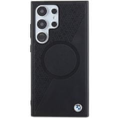 Bmw Originální pouzdro hardcase Signature Leather Half Textured &amp; Circle MagSafe BMHMS24L23RTPK pro Samsung Galaxy S24 Ultra Black