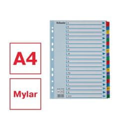 Esselte Zesílené rejstříky "Mylar", mix barev, karton, A4, A-Z 100166