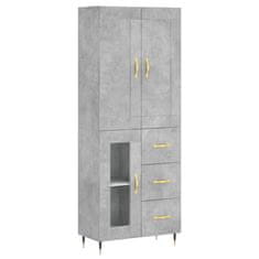 Vidaxl Skříň highboard betonově šedá 69,5x34x180 cm kompozitní dřevo