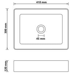 Vidaxl Luxusní umyvadlo matné světle šedé 41 x 30 x 12 cm keramické