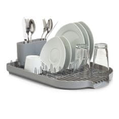 Zeller Dish Drain Rack, metal chromed/grey plastic