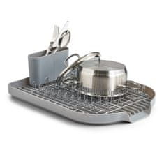 Zeller Dish Drain Rack, metal chromed/grey plastic