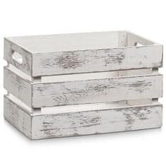Zeller Úložný box VINTAGE, dřevěný, bílá barva, 31x21x19 cm