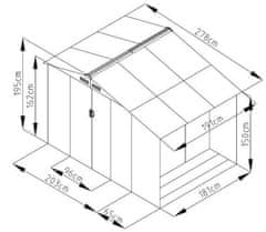 Rojaplast LUKE A-2 domek 195 x 278 x 191 cm tmavě šedá