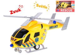 Helikoptéra ambulance 20 cm na setrvačník na baterie se světlem a zvukem