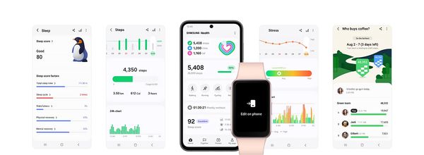 Samsung Galaxy Fit3 Fitness narukvica AMOLED detekcija pada zaslona Hitni poziv Bluetooth uparivanje s telefonskim obavijestima Mjerenje otkucaja srca Mjerenje zasićenosti SpO2 Kontrola gestama Udobna narukvica Sportska narukvica Interna memorija Glazba Multisport Kontrola kamere