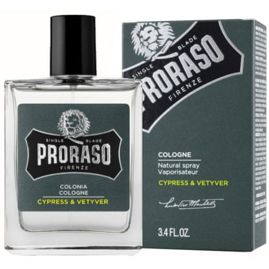 Proraso Cypress & Vetyver Cologne - kolínská voda cypřiš vetiver, 100ml, intenzivní a dlouhotrvající mužná vůně