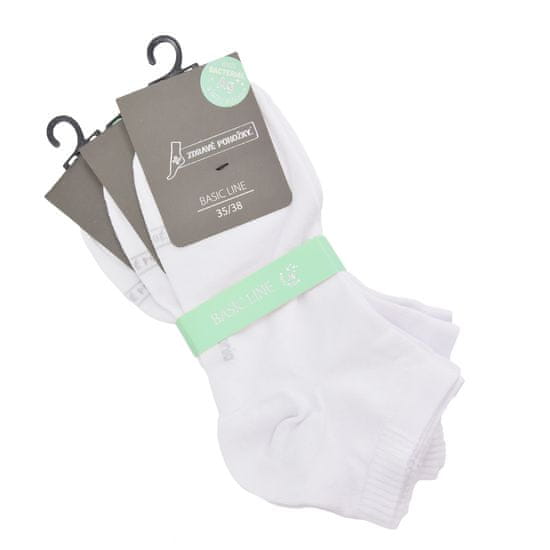 Zdravé Ponožky unisexové jednobarevné bavlněné kotníkové ponožky s ionty stříbra 93002 3pack