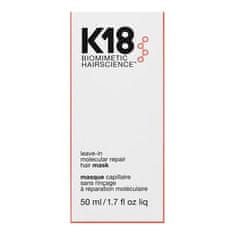 K18 Leave-In Molecular Repair Hair Mask bezoplachová péče pro velmi suché a poškozené vlasy 50 ml