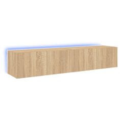 Vidaxl Nástěnné TV skříňky s LED osvětlením 2 ks dub sonoma 80x35x31cm