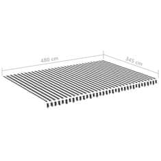 Vidaxl Náhradní plachta na markýzu antracitovo-bílá 5 x 3,5 m