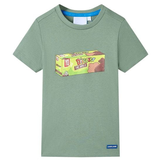 Greatstore Dětské tričko s krátkým rukávem khaki 116