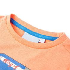 Greatstore Dětské tričko s krátkým rukávem neonově oranžové 140