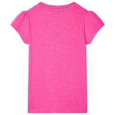 Vidaxl Dětské tričko tmavě růžové 104