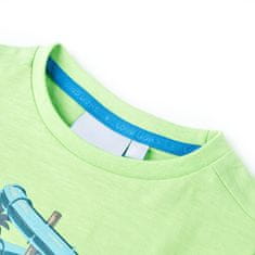 Vidaxl Dětské tričko neonově zelené 140