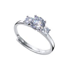 Elegantní stříbrný prsten s krystaly Trilogy 50557.S