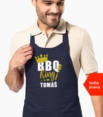 Kariban Zástěra na grilování se jménem - BBQ King Barva: Námořní modrá