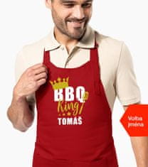 Hobbytriko Zástěra na grilování se jménem - BBQ King Barva: Námořní modrá