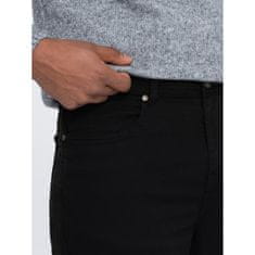 OMBRE Pánské chino kalhoty na míru V1 OM-PACP-0151 černé MDN124713 L