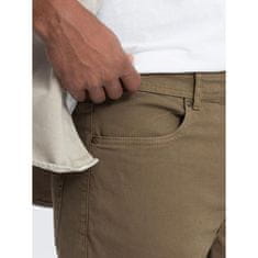 OMBRE Pánské chino kalhoty V3 OM-PACP-0151 olivové MDN124718 XL