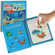 WOWO Interaktivní Vodní Kniha pro Děti - Mořští Živočichové, Modrá Edice