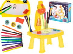 WOWO Kreativní Kreslící Stůl s Projektor a Fixy - Motiv Žirafa pro Dětské Malování