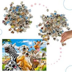 WOWO Puzzle CASTORLAND 260 dílků - Africké Selfie, Skládačka pro děti 8+ let