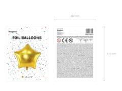 WOWO Zlatý Fóliový Balónek ve tvaru Hvězdy, 48 cm