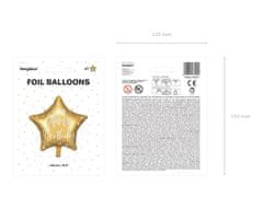 KIK KX4551 Fóliový balónek s hvězdou Happy Birthday 40cm zlatý