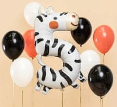 WOWO Fóliový Balónek pro Narozeniny, Číslo 5, Design Zebra, Rozměry 42x81 cm