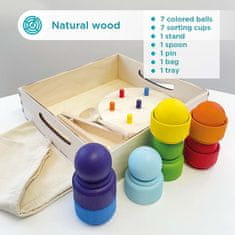Ulanik Montessori dřevěná hračka " Hnízda. Duha“ 