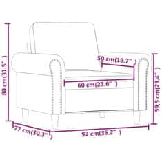 Vidaxl Křeslo hnědé 60 cm samet