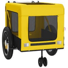 Greatstore Vozík za kolo pro psa žlutý a černý oxfordská tkanina a železo