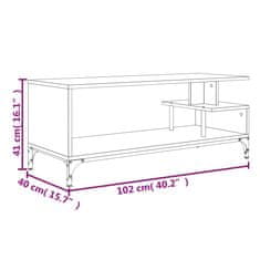 Vidaxl TV stolek hnědý dub 102 x 40 x 41 cm kompozitní dřevo a ocel