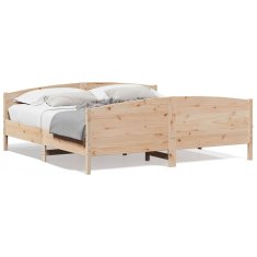 Greatstore Rám postele s čelem 180 x 200 cm masivní borovice