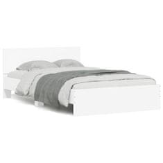 shumee Rám postele s čelem a LED osvětlením bílý 135 x 190 cm