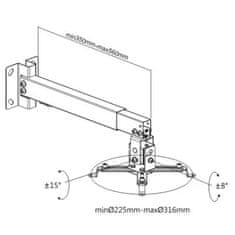 Spacetronic Univerzální biely držiak na projektor SPA-P01W