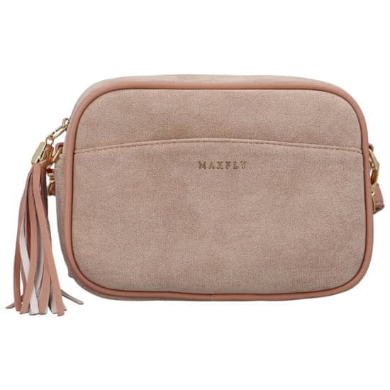 MaxFly Stylová dámská koženková crossbody Dominique, starorůžová