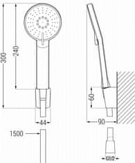 Mexen Zero set umyvadlová + vanová baterie s příslušenstvím r40, černá (71103R40-70)