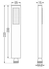 Mexen Cube dr02 podomítkový sprchový set + slim sprcha 25 cm, chrom (77502DR0225-00)