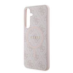 Guess hard silikonové pouzdro Samsung Galaxy S24 PLUS pink PU Leather 4G Colored Ring MagSafe